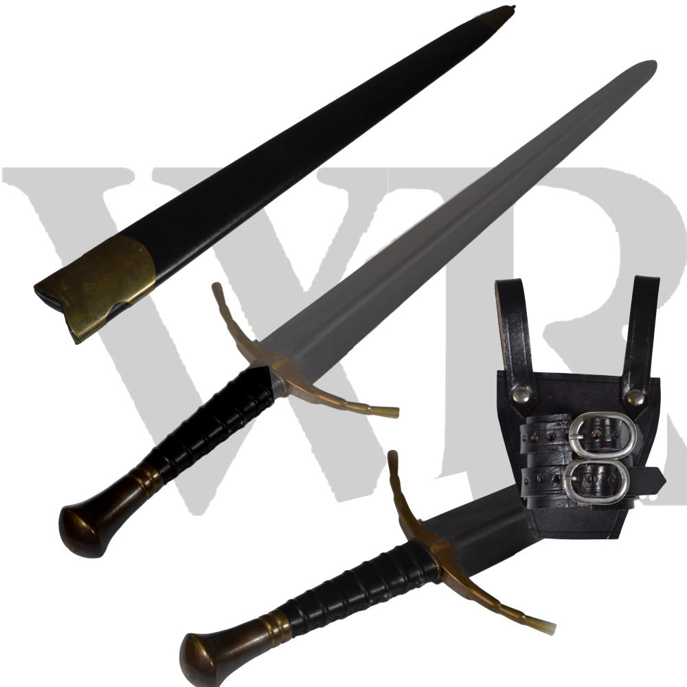 Hand Forged 1095 High Carbon Steel Fully Functional European Broad-Sword  with Scabbard